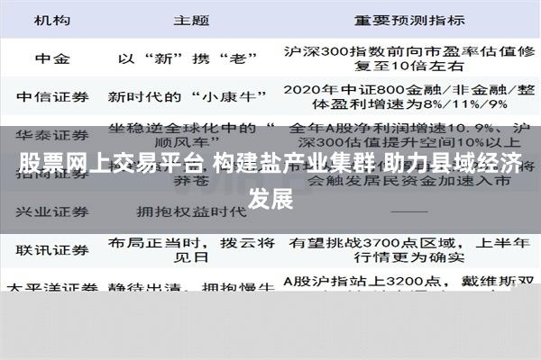 股票网上交易平台 构建盐产业集群 助力县域经济发展