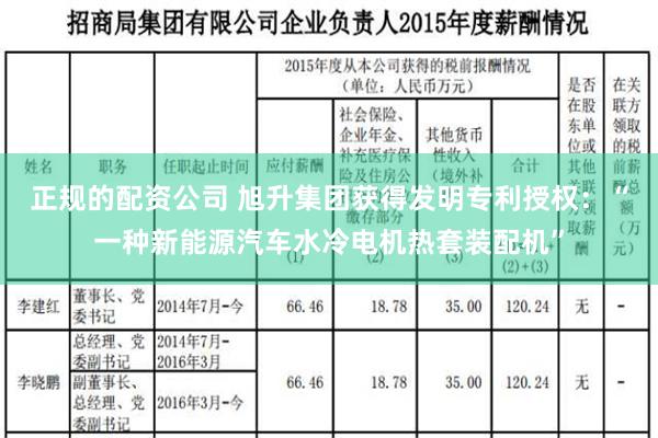 正规的配资公司 旭升集团获得发明专利授权：“一种新能源汽车水冷电机热套装配机”