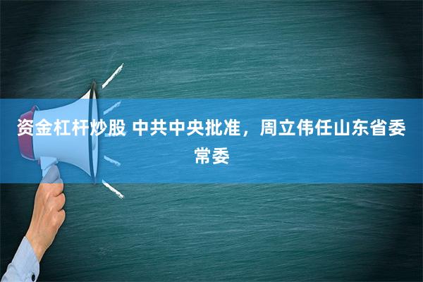 资金杠杆炒股 中共中央批准，周立伟任山东省委常委