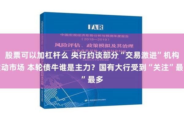 股票可以加杠杆么 央行约谈部分“交易激进”机构震动市场 本轮债牛谁是主力？国有大行受到“关注”最多